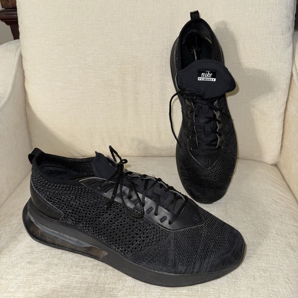 Nike Air Max Flyknit Racer FD2764-001 Black Sneakers Running Shoes Men's 13 EUC